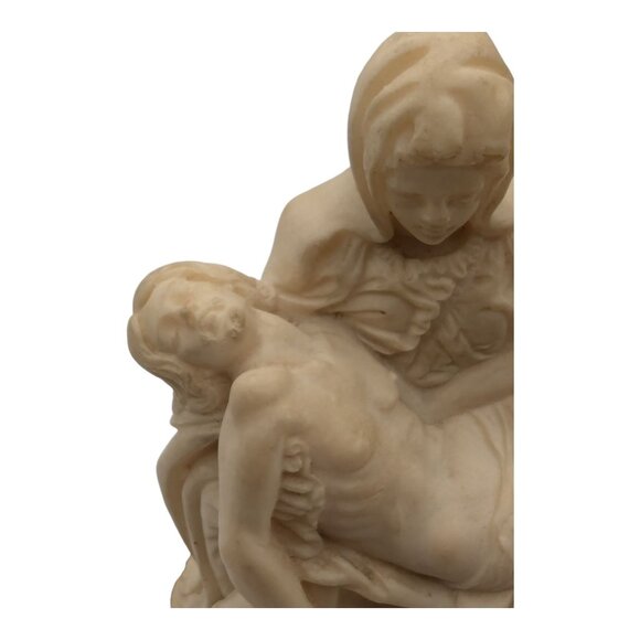 Vintage Pieta Mary & Jesus Resin Figurine With Marble Base Religious Sculpture - Picture 14 of 14